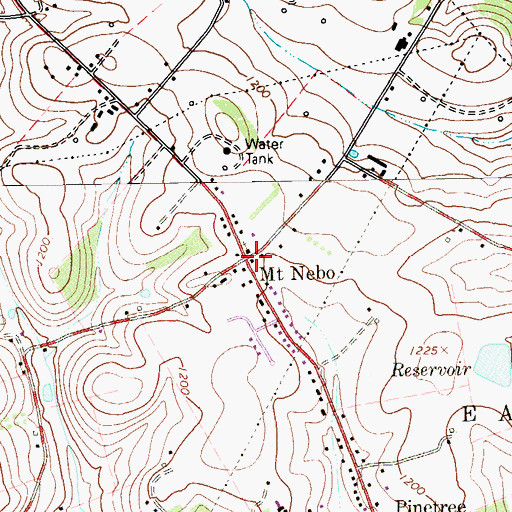 Topographic Map of Mount Nebo, PA