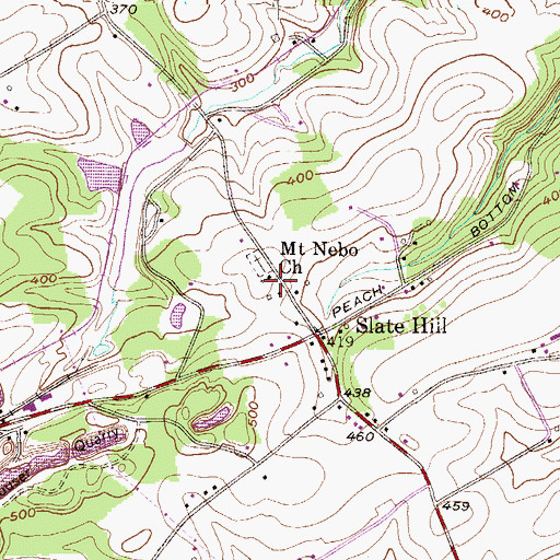 Topographic Map of Mount Nebo Church, PA
