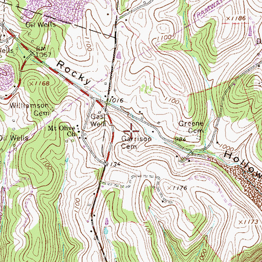 Topographic Map of Mount Olive Church, PA