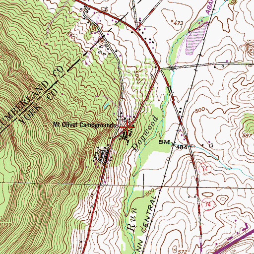 Topographic Map of Mount Oliver Campgrounds, PA