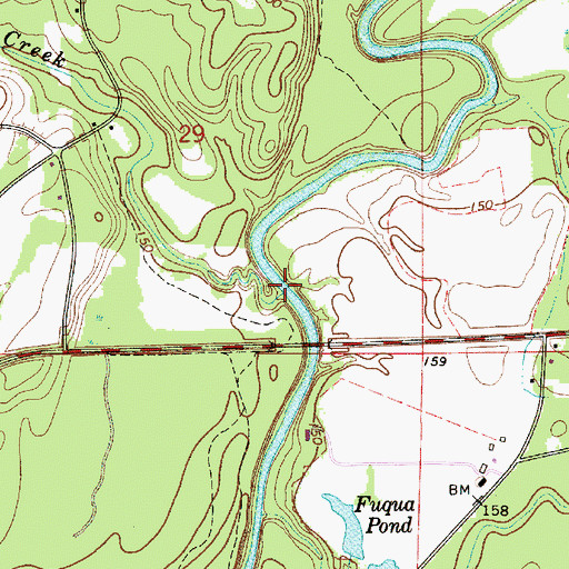 Topographic Map of Fall Creek, AL