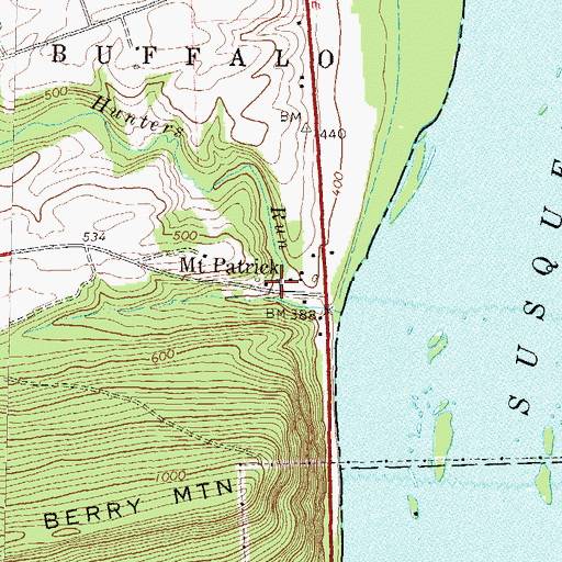 Topographic Map of Mount Patrick, PA