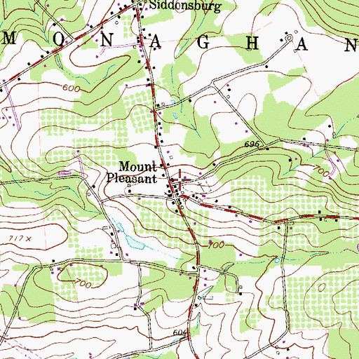 Topographic Map of Mount Pleasant, PA