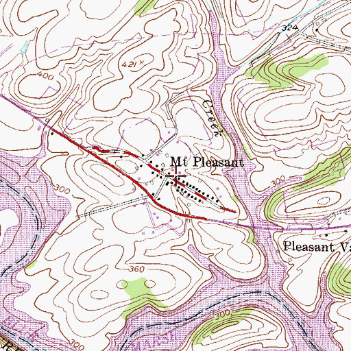 Topographic Map of Mount Pleasant, PA