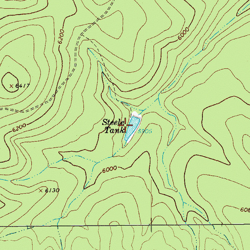 Topographic Map of Steele Tank, AZ