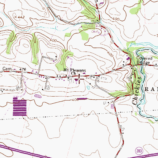 Topographic Map of Mount Pleasant Church, PA