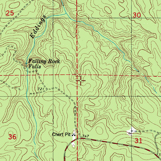 Topographic Map of Falling Rock, AL
