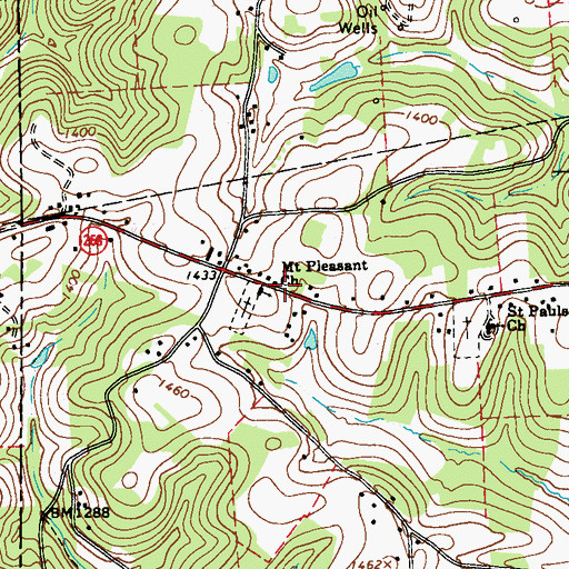 Topographic Map of Mount Pleasant Church, PA