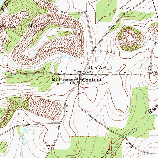 Topographic Map of Mount Pleasant Church, PA