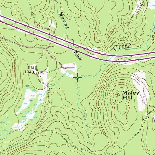 Topographic Map of Mount Run, PA