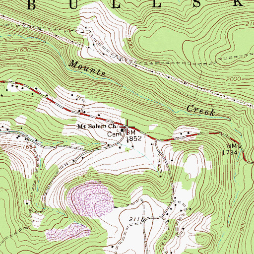 Topographic Map of Mount Salem Church, PA
