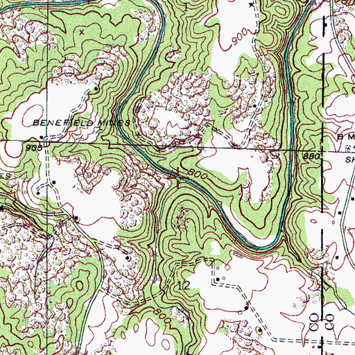 Topographic Map of Falls Creek, AL