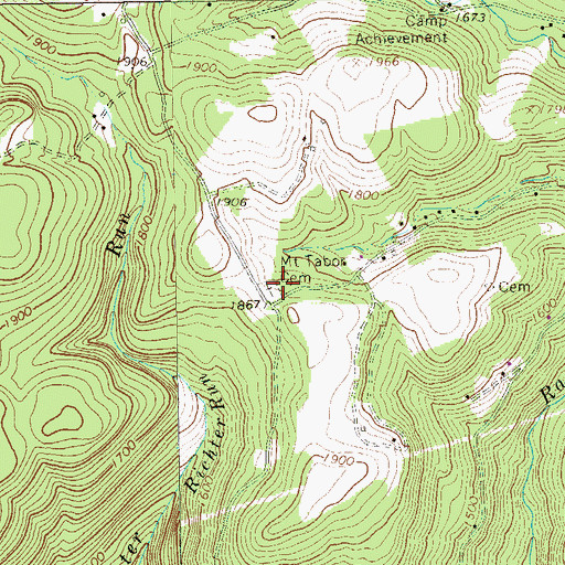 Topographic Map of Mount Tabor Cemetery, PA