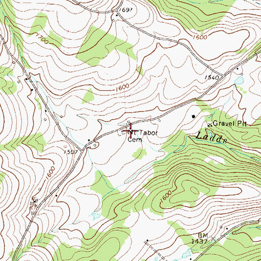 Topographic Map of Mount Tabor Cemetery, PA