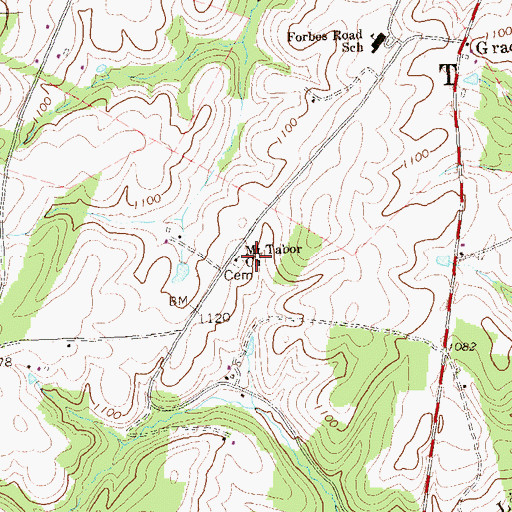 Topographic Map of Mount Tabor Church, PA