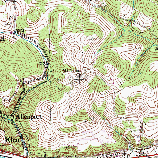 Topographic Map of Mount Tabor Church, PA