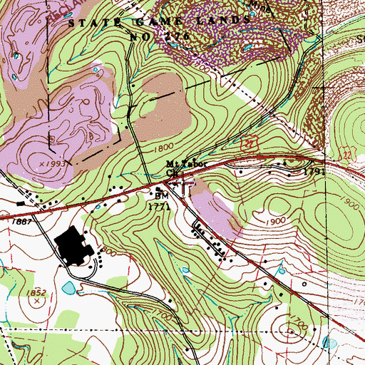 Topographic Map of Mount Tabor Church, PA
