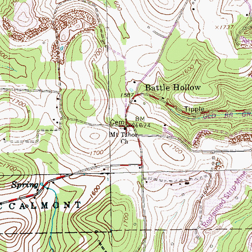 Topographic Map of Mount Tabor Church, PA