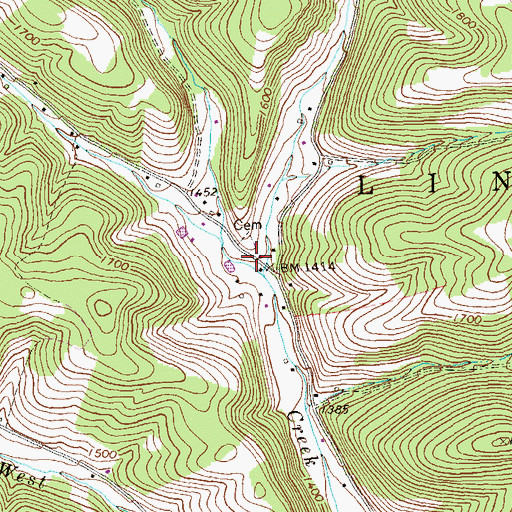 Topographic Map of Mount Union Church, PA