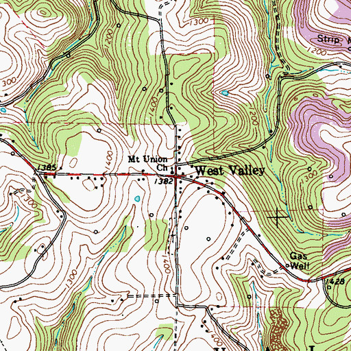 Topographic Map of Mount Union Church, PA