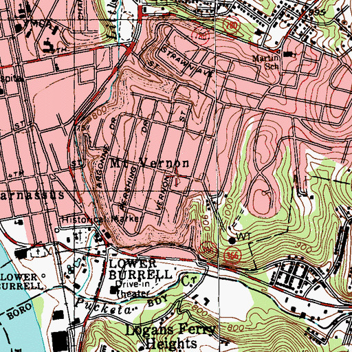 Topographic Map of Mount Vernon, PA