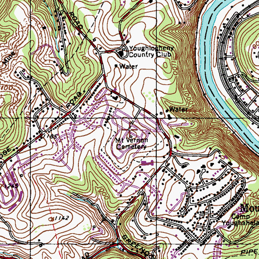 Topographic Map of Mount Vernon Cemetery, PA