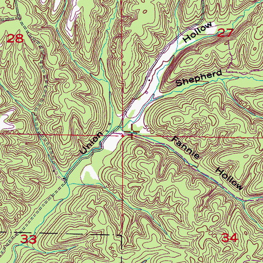 Topographic Map of Fannie Hollow, AL