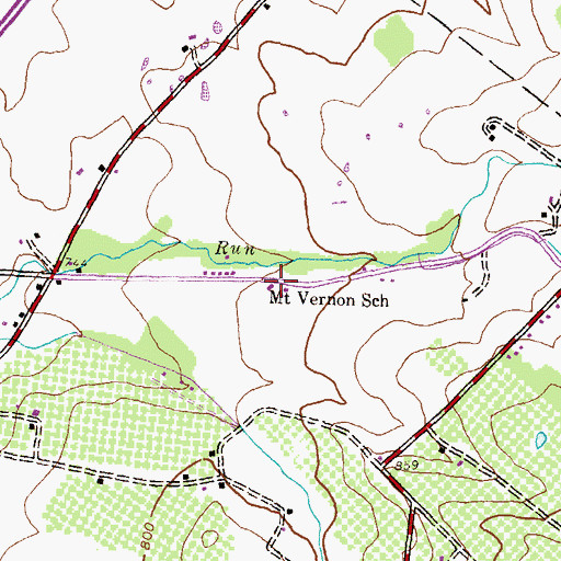 Topographic Map of Mount Vernon School, PA