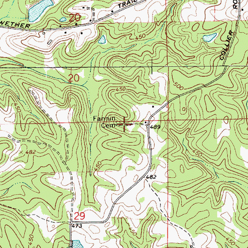Topographic Map of Fannin Cemetery, AL