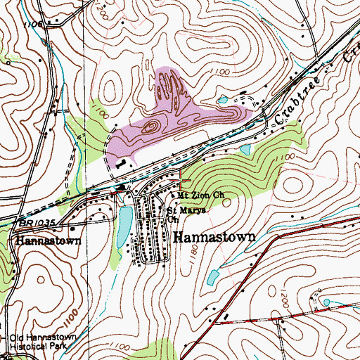 Topographic Map of Mount Zion Church, PA
