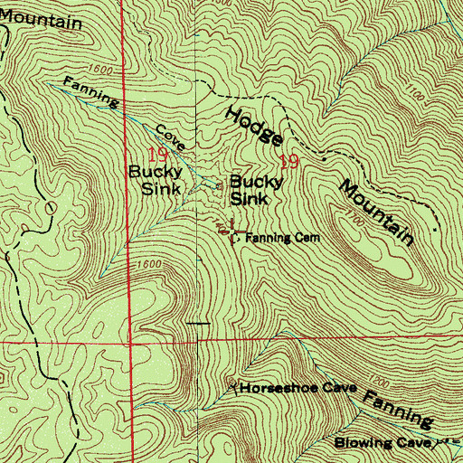 Topographic Map of Fanning Cemetery, AL