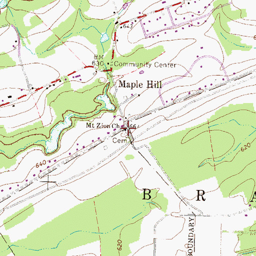 Topographic Map of Mount Zion Church, PA
