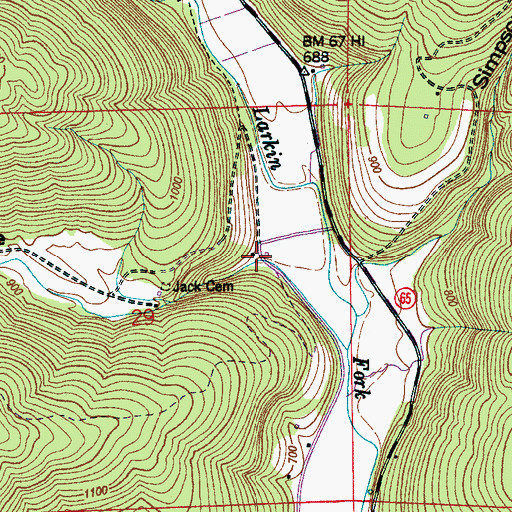 Topographic Map of Fanning Cove, AL