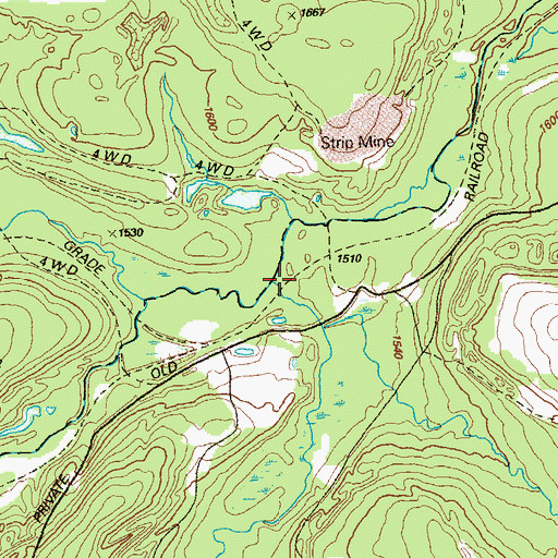 Topographic Map of Mountain Branch, PA