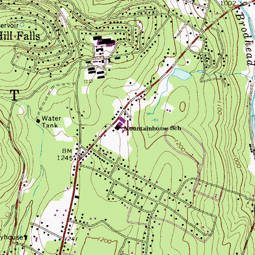 Topographic Map of Mountainhome School, PA