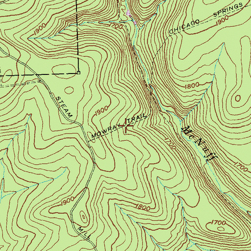 Topographic Map of Mowray Trail, PA