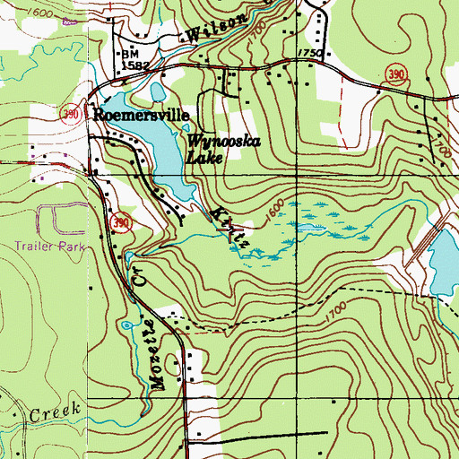 Topographic Map of Mozette Creek, PA