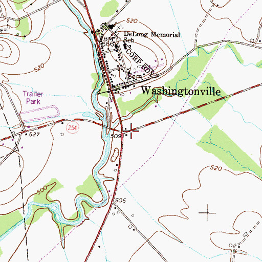 Topographic Map of Mud Creek, PA