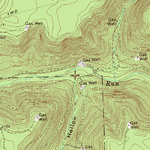 Topographic Map of Mud Lick Hollow, PA