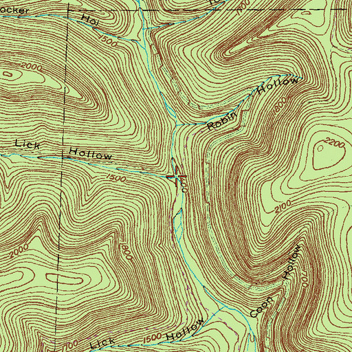 Topographic Map of Mud Lick Hollow, PA
