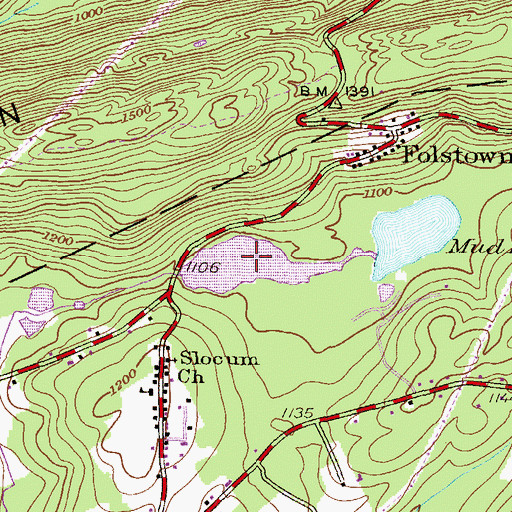 Topographic Map of Mud Pond, PA