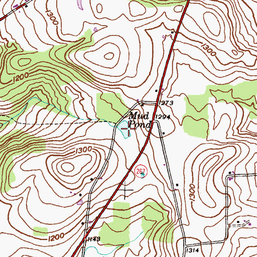Topographic Map of Mud Pond, PA