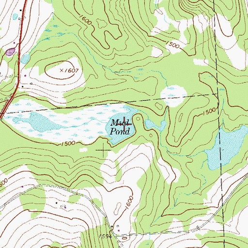 Topographic Map of Mud Pond, PA