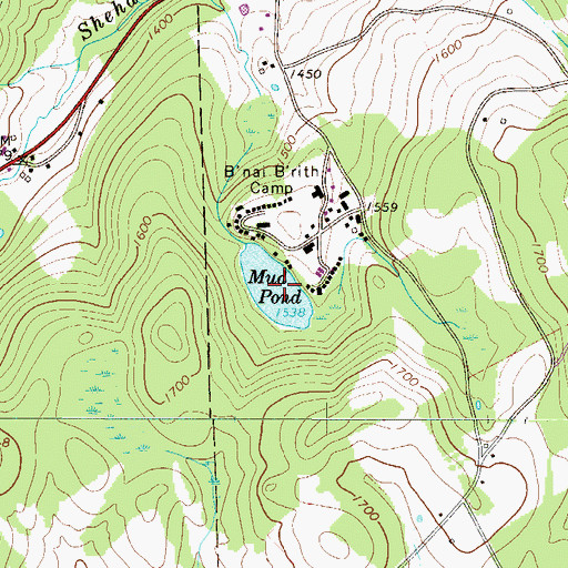 Topographic Map of Mud Pond, PA