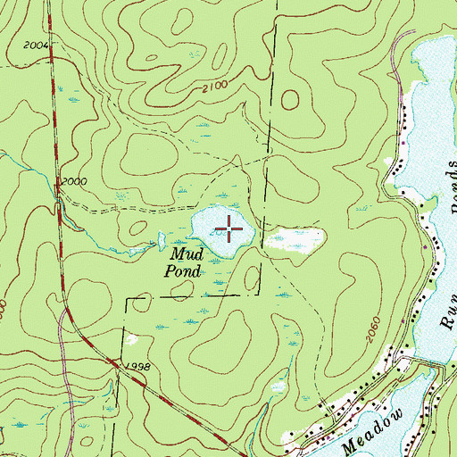 Topographic Map of Mud Pond, PA