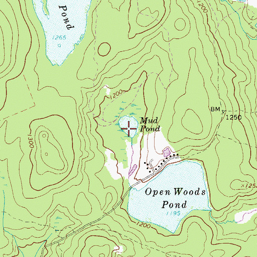 Topographic Map of Mud Pond, PA