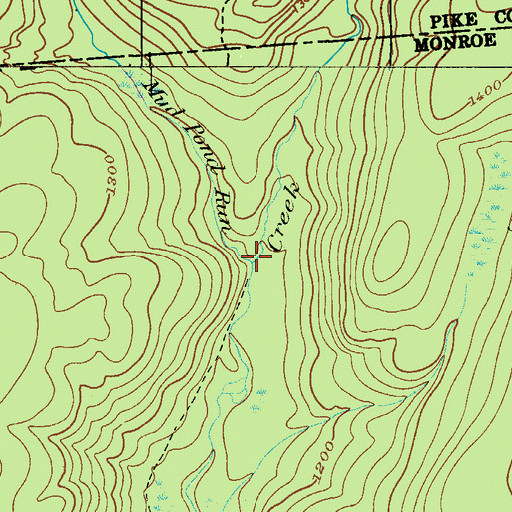 Topographic Map of Mud Pond Run, PA
