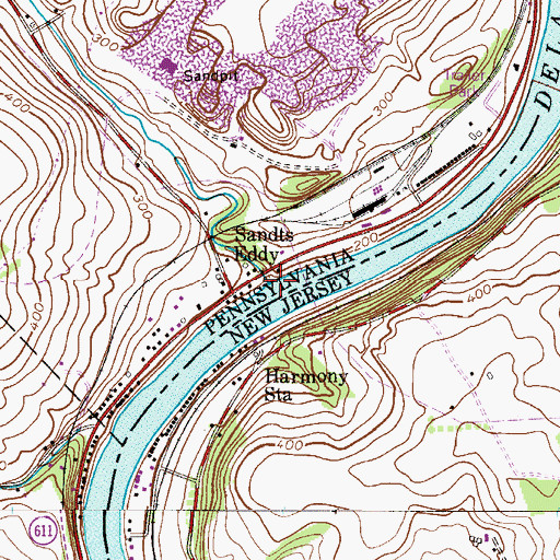 Topographic Map of Mud Run, PA