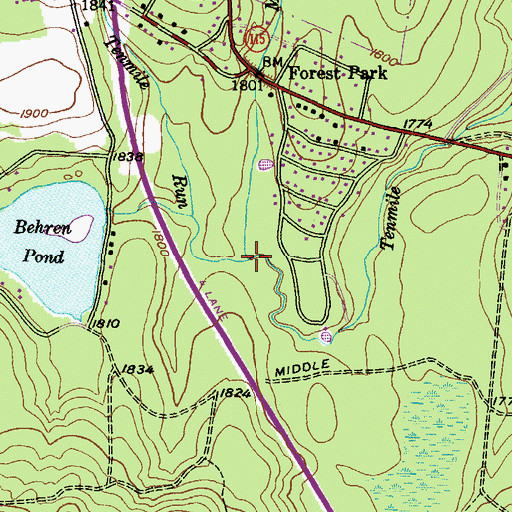 Topographic Map of Mud Run, PA