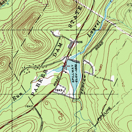 Topographic Map of Mud Run, PA